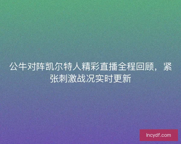 公牛对阵凯尔特人精彩直播全程回顾，紧张刺激战况实时更新